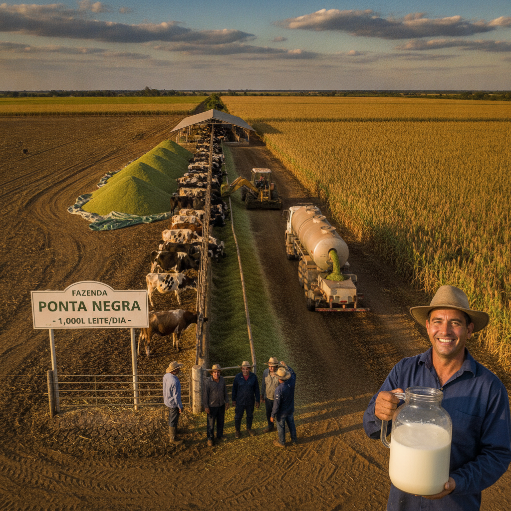 Riqueza na seca da Bahia: Como esta fazenda produziu 1.000L de leite por dia usando a silagem de sorgo BRS Ponta Negra!
